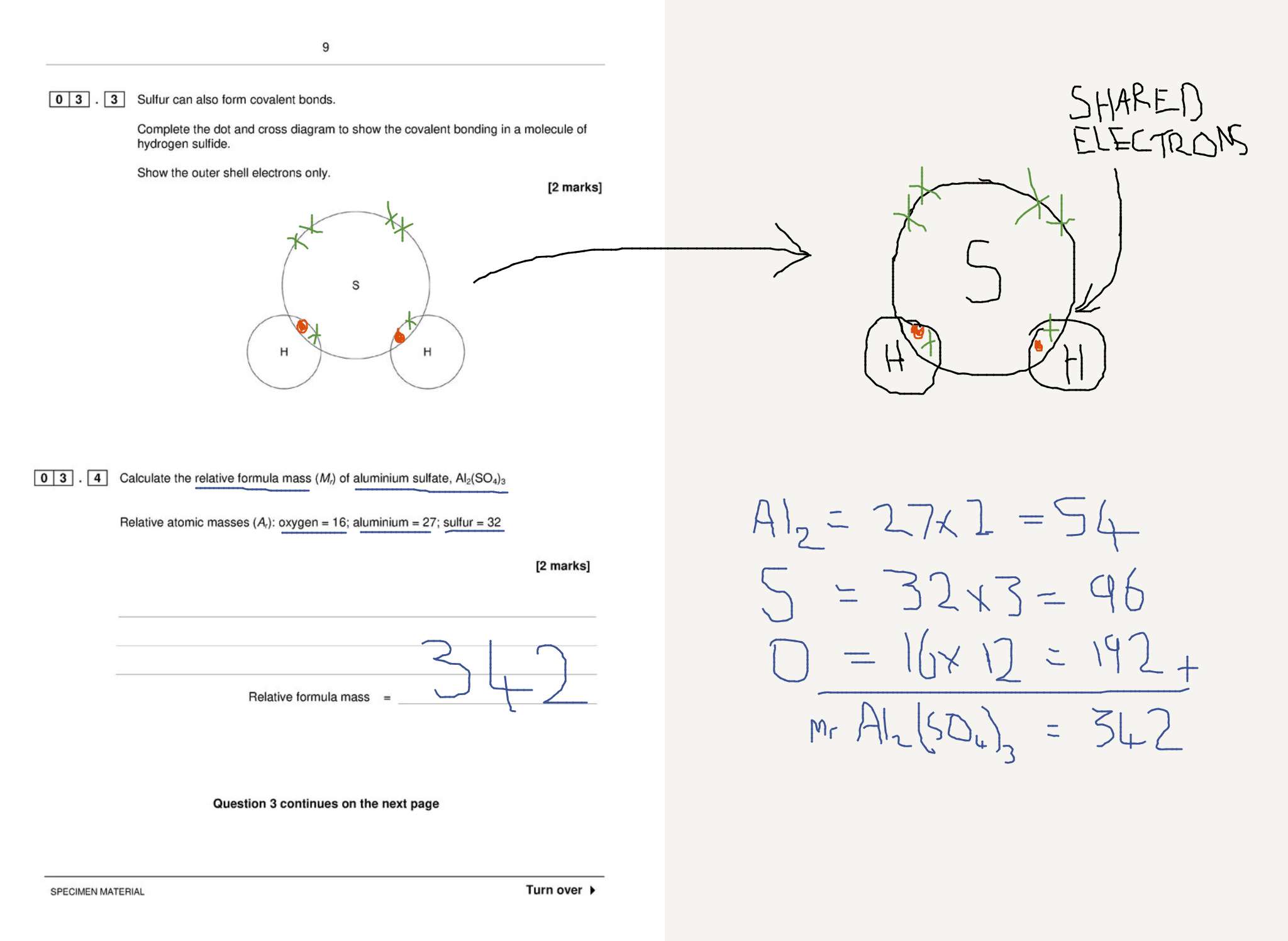 picture of a written exam answer drawn in Bramble using a computer mouse