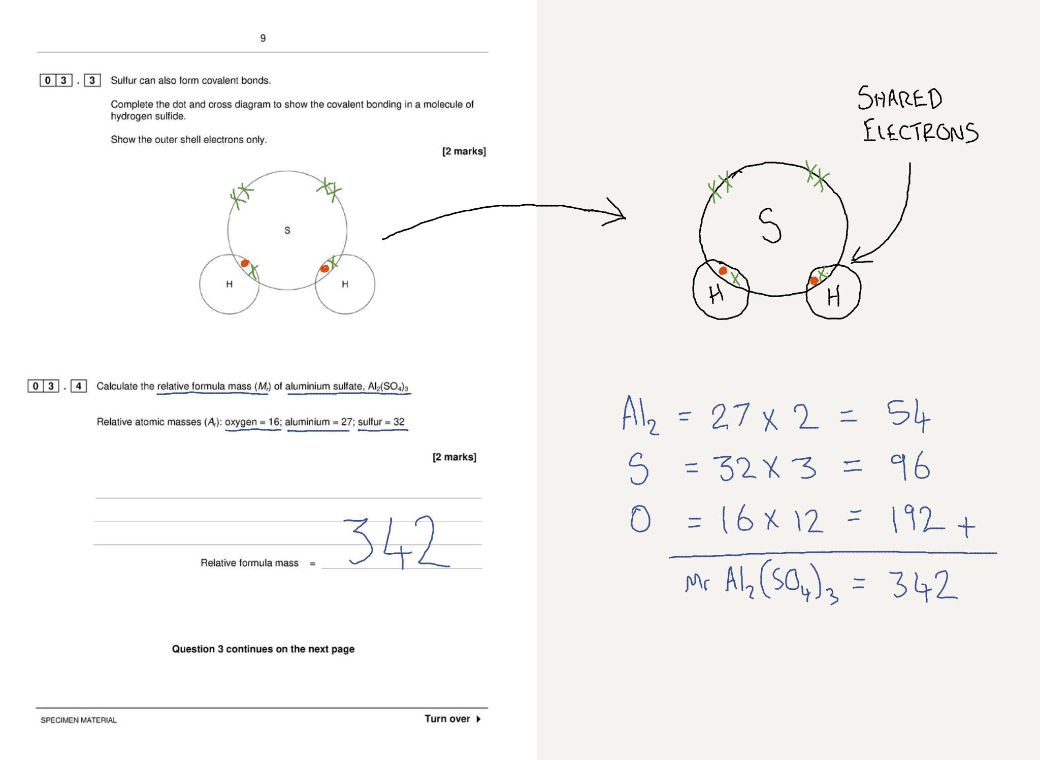 picture of a written exam answer drawn in Bramble using an iPad Pro